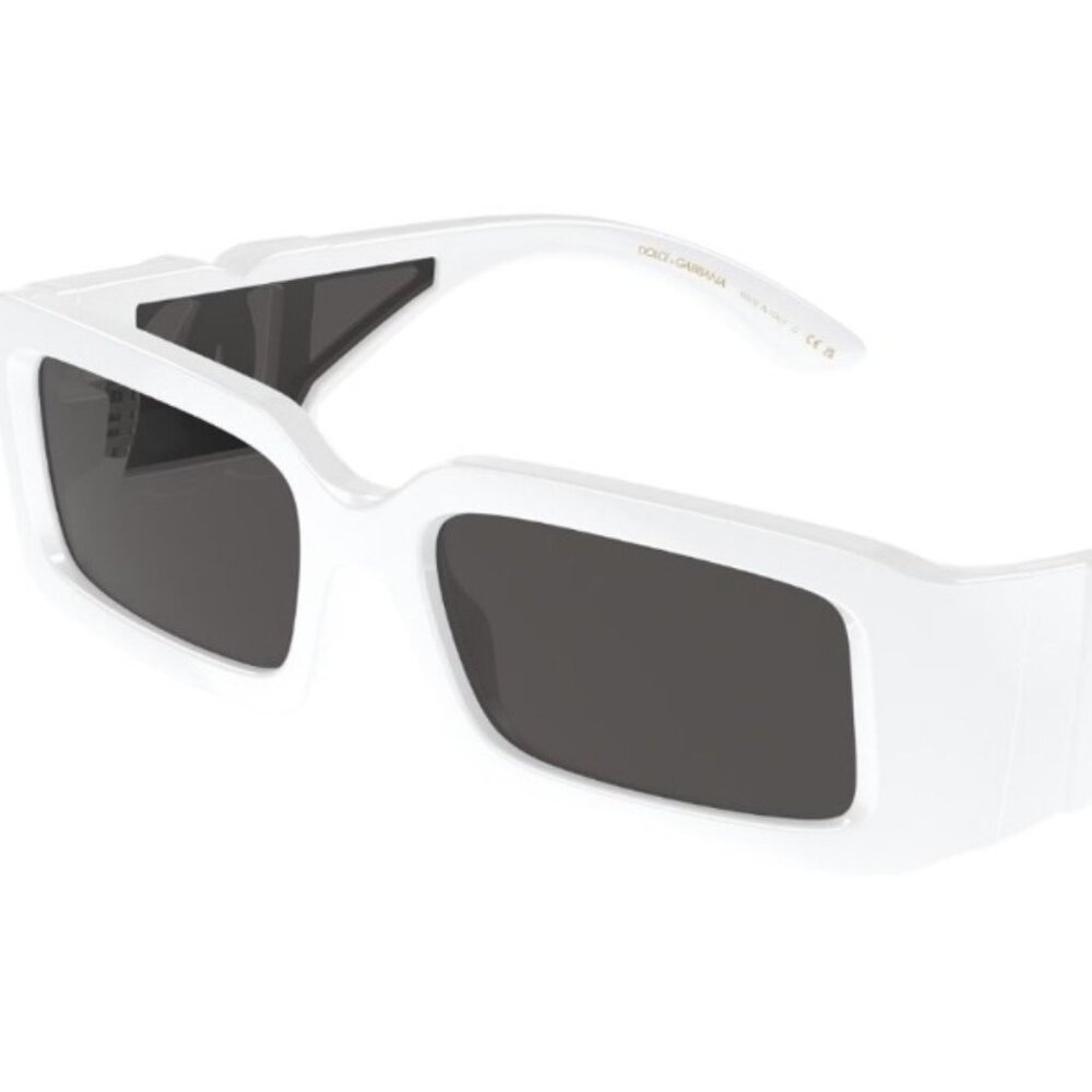 Dolce & Gabbana DG6197 Sunglasses - White Frame, Dark Grey Lenses